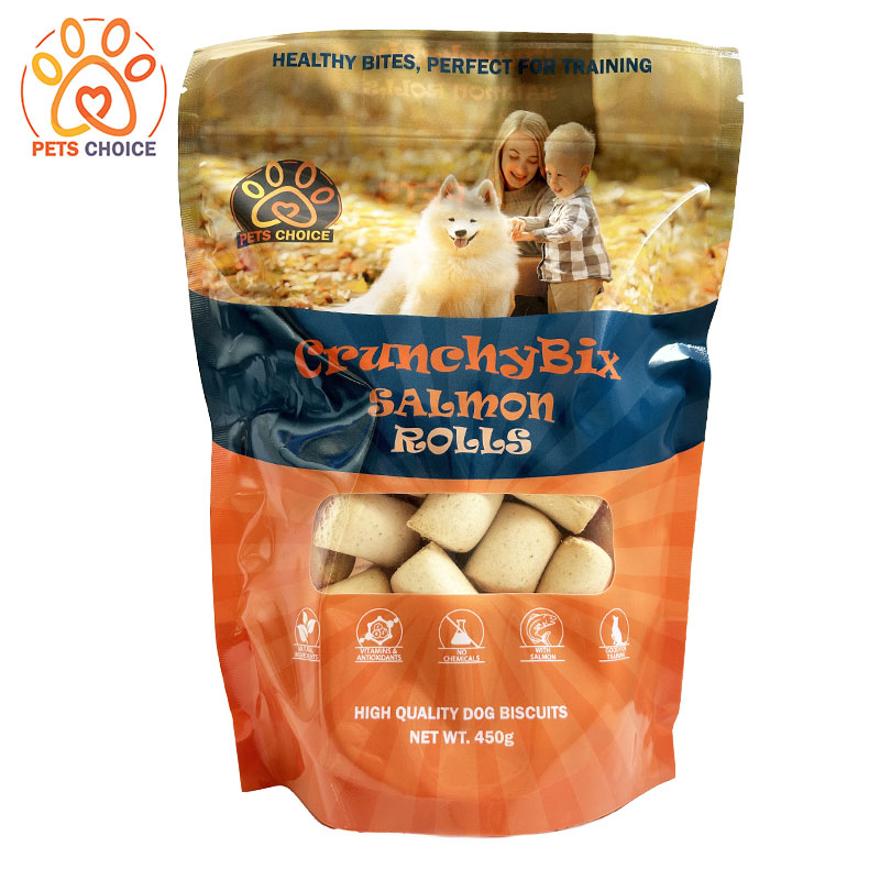 Biscotti per cani PetsChoice CrunchyBix Salmon Rolls 450g.