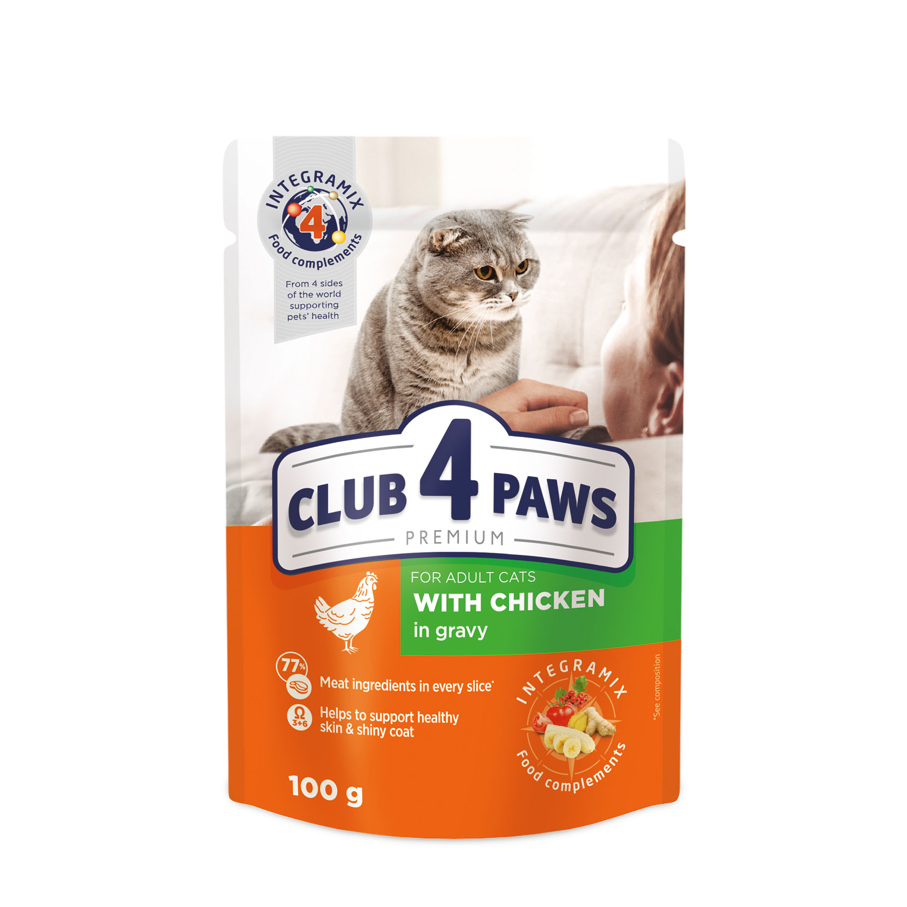 CLUB 4 PAWS Premium con Pollo in salsa - cibo umido per gatti adulti  