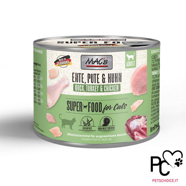 MAC'S MOIST CAT GRAIN FREE - DUCK, TURKEY AND CHICKEN - 200GR