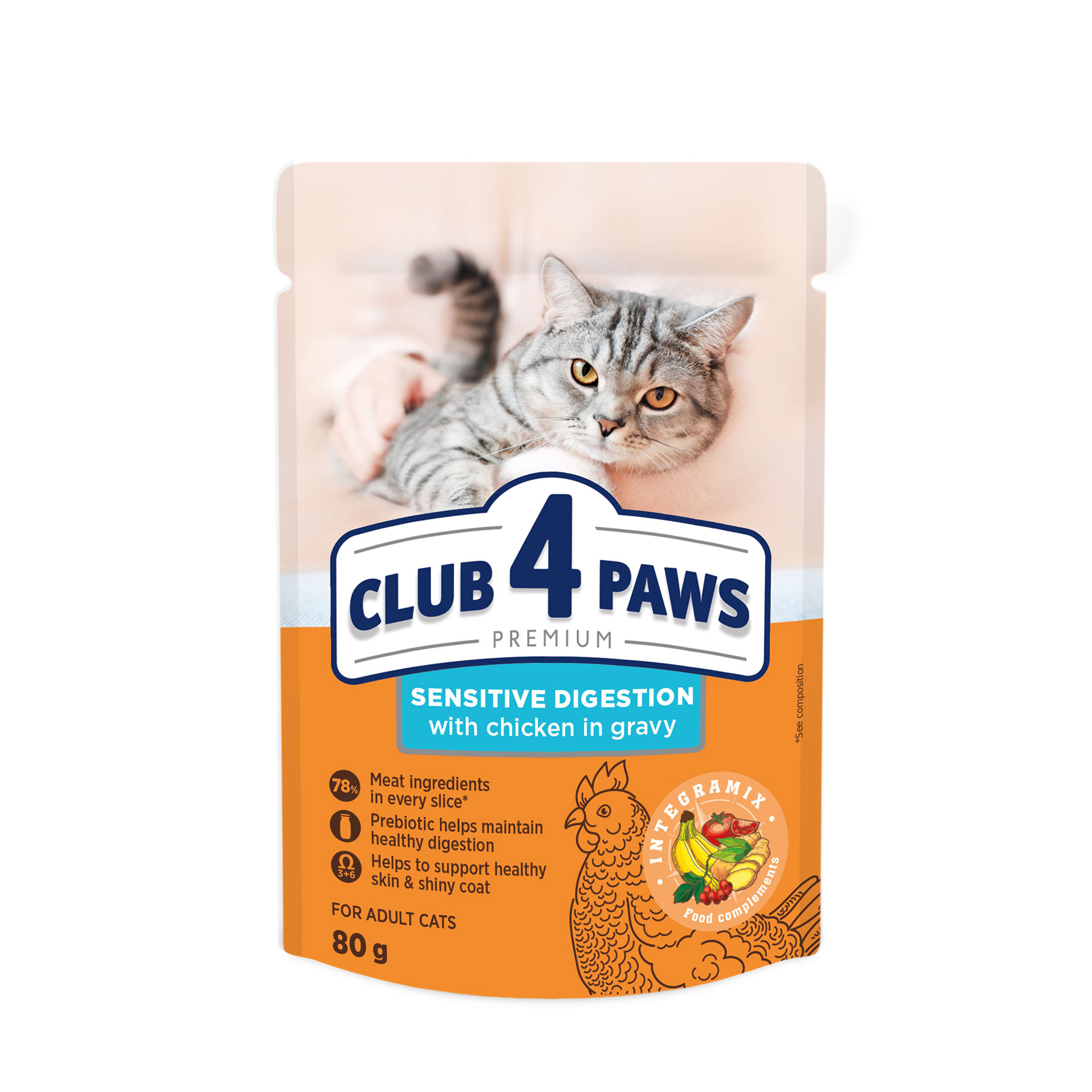 CLUB 4 PAWS Premium SENSITIVE DIGESTION - cibo umido per gatti adulti  