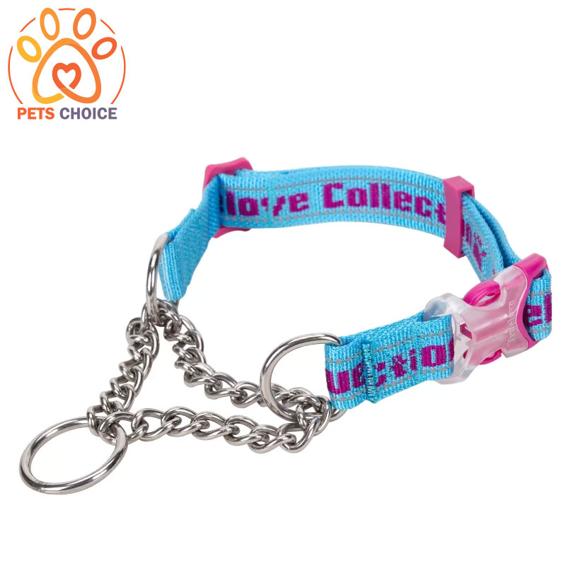 Nylon collar with steel martingale JAZZ NO PULL