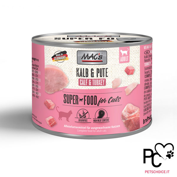 MAC'S MOIST CAT GRAIN FREE - VEAL E TURKEY - 200 GR